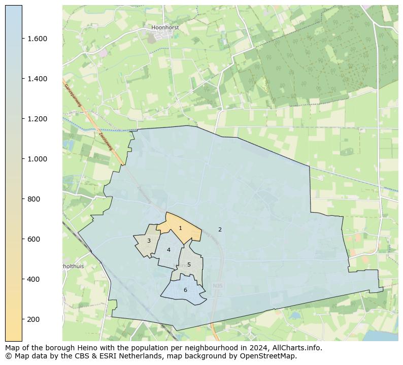 Image of the borough Heino at the map. This image is used as introduction to this page. This page shows a lot of information about the population in the borough Heino (such as the distribution by age groups of the residents, the composition of households, whether inhabitants are natives or Dutch with an immigration background, data about the houses (numbers, types, price development, use, type of property, ...) and more (car ownership, energy consumption, ...) based on open data from the Dutch Central Bureau of Statistics and various other sources!