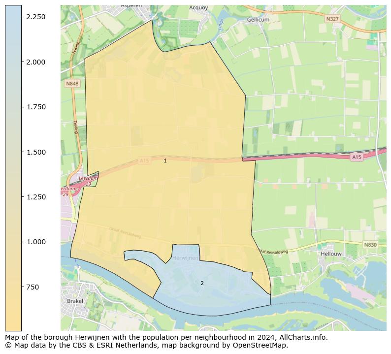 Image of the borough Herwijnen at the map. This image is used as introduction to this page. This page shows a lot of information about the population in the borough Herwijnen (such as the distribution by age groups of the residents, the composition of households, whether inhabitants are natives or Dutch with an immigration background, data about the houses (numbers, types, price development, use, type of property, ...) and more (car ownership, energy consumption, ...) based on open data from the Dutch Central Bureau of Statistics and various other sources!