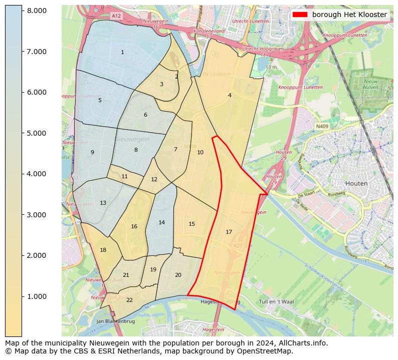 Image of the borough Het Klooster at the map. This image is used as introduction to this page. This page shows a lot of information about the population in the borough Het Klooster (such as the distribution by age groups of the residents, the composition of households, whether inhabitants are natives or Dutch with an immigration background, data about the houses (numbers, types, price development, use, type of property, ...) and more (car ownership, energy consumption, ...) based on open data from the Dutch Central Bureau of Statistics and various other sources!