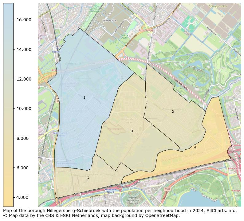 Image of the borough Hillegersberg-Schiebroek at the map. This image is used as introduction to this page. This page shows a lot of information about the population in the borough Hillegersberg-Schiebroek (such as the distribution by age groups of the residents, the composition of households, whether inhabitants are natives or Dutch with an immigration background, data about the houses (numbers, types, price development, use, type of property, ...) and more (car ownership, energy consumption, ...) based on open data from the Dutch Central Bureau of Statistics and various other sources!