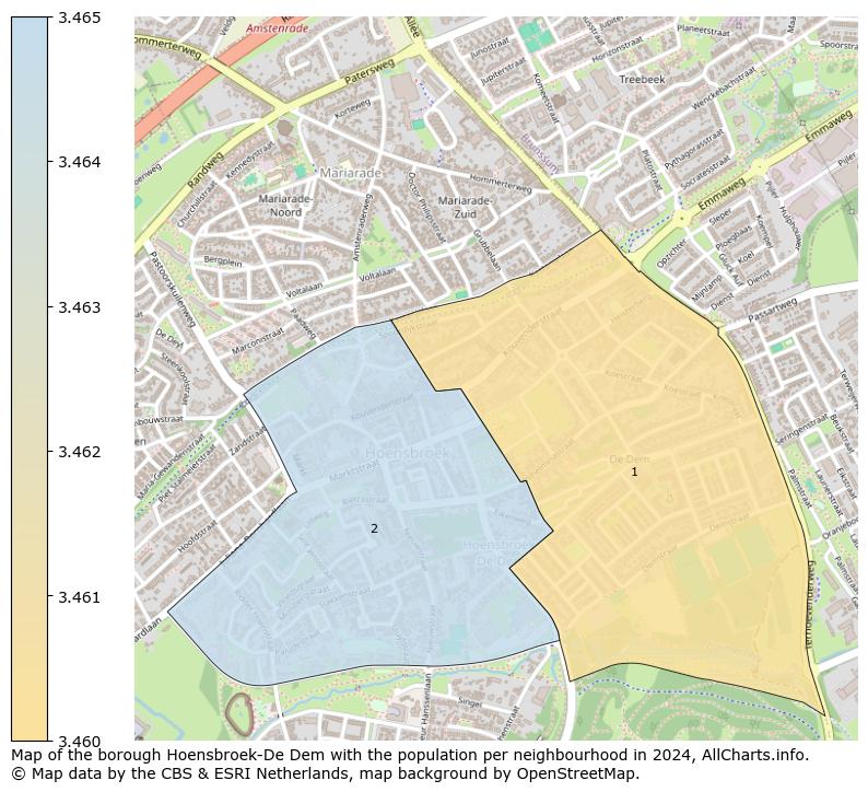 Image of the borough Hoensbroek-De Dem at the map. This image is used as introduction to this page. This page shows a lot of information about the population in the borough Hoensbroek-De Dem (such as the distribution by age groups of the residents, the composition of households, whether inhabitants are natives or Dutch with an immigration background, data about the houses (numbers, types, price development, use, type of property, ...) and more (car ownership, energy consumption, ...) based on open data from the Dutch Central Bureau of Statistics and various other sources!