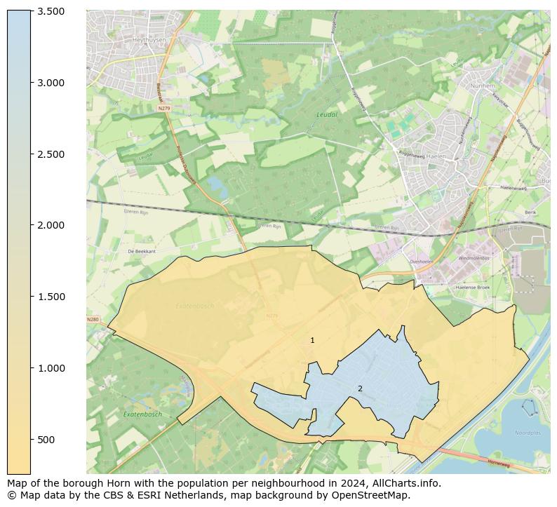 Image of the borough Horn at the map. This image is used as introduction to this page. This page shows a lot of information about the population in the borough Horn (such as the distribution by age groups of the residents, the composition of households, whether inhabitants are natives or Dutch with an immigration background, data about the houses (numbers, types, price development, use, type of property, ...) and more (car ownership, energy consumption, ...) based on open data from the Dutch Central Bureau of Statistics and various other sources!