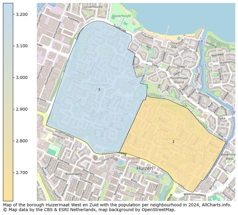 Image of the borough Huizermaat West en Zuid at the map. This image is used as introduction to this page. This page shows a lot of information about the population in the borough Huizermaat West en Zuid (such as the distribution by age groups of the residents, the composition of households, whether inhabitants are natives or Dutch with an immigration background, data about the houses (numbers, types, price development, use, type of property, ...) and more (car ownership, energy consumption, ...) based on open data from the Dutch Central Bureau of Statistics and various other sources!