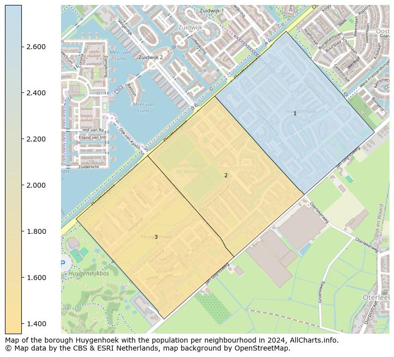 Image of the borough Huygenhoek at the map. This image is used as introduction to this page. This page shows a lot of information about the population in the borough Huygenhoek (such as the distribution by age groups of the residents, the composition of households, whether inhabitants are natives or Dutch with an immigration background, data about the houses (numbers, types, price development, use, type of property, ...) and more (car ownership, energy consumption, ...) based on open data from the Dutch Central Bureau of Statistics and various other sources!