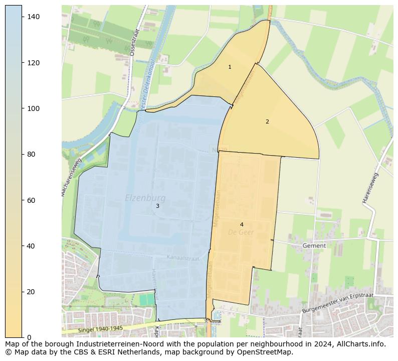 Image of the borough Industrieterreinen-Noord at the map. This image is used as introduction to this page. This page shows a lot of information about the population in the borough Industrieterreinen-Noord (such as the distribution by age groups of the residents, the composition of households, whether inhabitants are natives or Dutch with an immigration background, data about the houses (numbers, types, price development, use, type of property, ...) and more (car ownership, energy consumption, ...) based on open data from the Dutch Central Bureau of Statistics and various other sources!