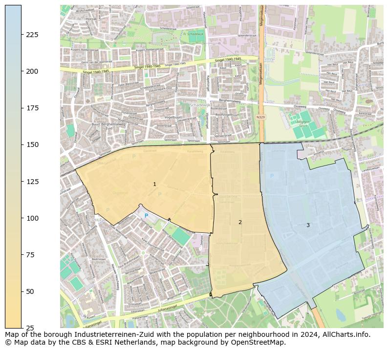 Image of the borough Industrieterreinen-Zuid at the map. This image is used as introduction to this page. This page shows a lot of information about the population in the borough Industrieterreinen-Zuid (such as the distribution by age groups of the residents, the composition of households, whether inhabitants are natives or Dutch with an immigration background, data about the houses (numbers, types, price development, use, type of property, ...) and more (car ownership, energy consumption, ...) based on open data from the Dutch Central Bureau of Statistics and various other sources!