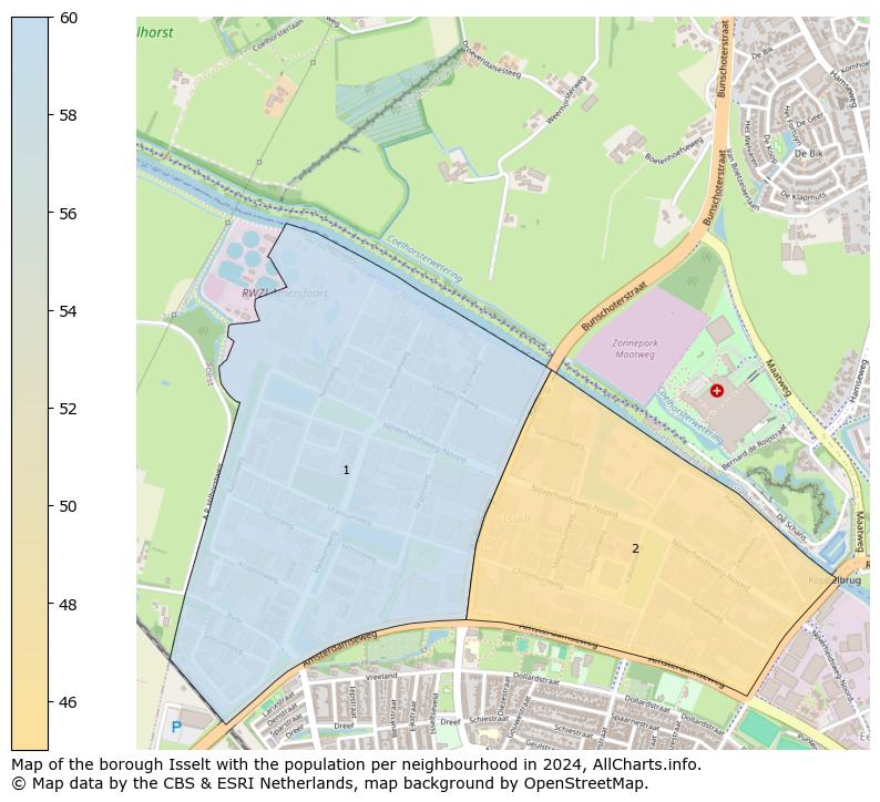 Image of the borough Isselt at the map. This image is used as introduction to this page. This page shows a lot of information about the population in the borough Isselt (such as the distribution by age groups of the residents, the composition of households, whether inhabitants are natives or Dutch with an immigration background, data about the houses (numbers, types, price development, use, type of property, ...) and more (car ownership, energy consumption, ...) based on open data from the Dutch Central Bureau of Statistics and various other sources!