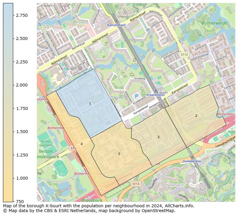 Image of the borough K-buurt at the map. This image is used as introduction to this page. This page shows a lot of information about the population in the borough K-buurt (such as the distribution by age groups of the residents, the composition of households, whether inhabitants are natives or Dutch with an immigration background, data about the houses (numbers, types, price development, use, type of property, ...) and more (car ownership, energy consumption, ...) based on open data from the Dutch Central Bureau of Statistics and various other sources!