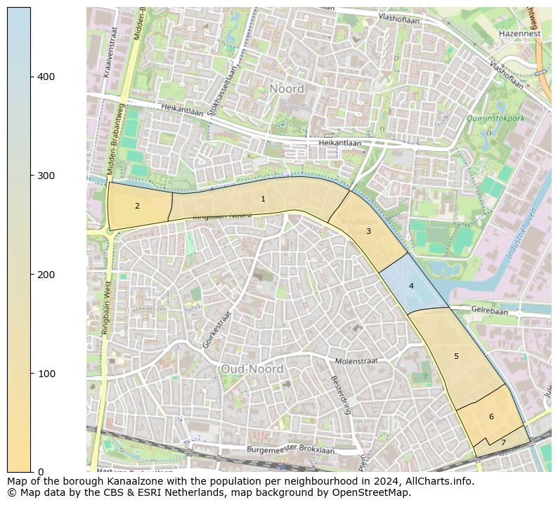 Image of the borough Kanaalzone at the map. This image is used as introduction to this page. This page shows a lot of information about the population in the borough Kanaalzone (such as the distribution by age groups of the residents, the composition of households, whether inhabitants are natives or Dutch with an immigration background, data about the houses (numbers, types, price development, use, type of property, ...) and more (car ownership, energy consumption, ...) based on open data from the Dutch Central Bureau of Statistics and various other sources!