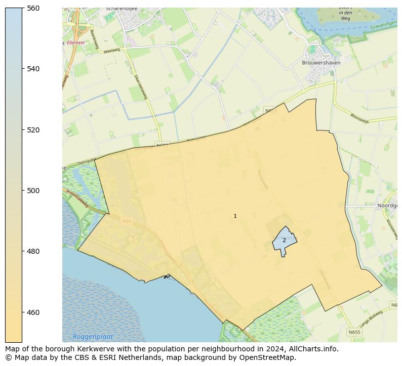 Image of the borough Kerkwerve at the map. This image is used as introduction to this page. This page shows a lot of information about the population in the borough Kerkwerve (such as the distribution by age groups of the residents, the composition of households, whether inhabitants are natives or Dutch with an immigration background, data about the houses (numbers, types, price development, use, type of property, ...) and more (car ownership, energy consumption, ...) based on open data from the Dutch Central Bureau of Statistics and various other sources!