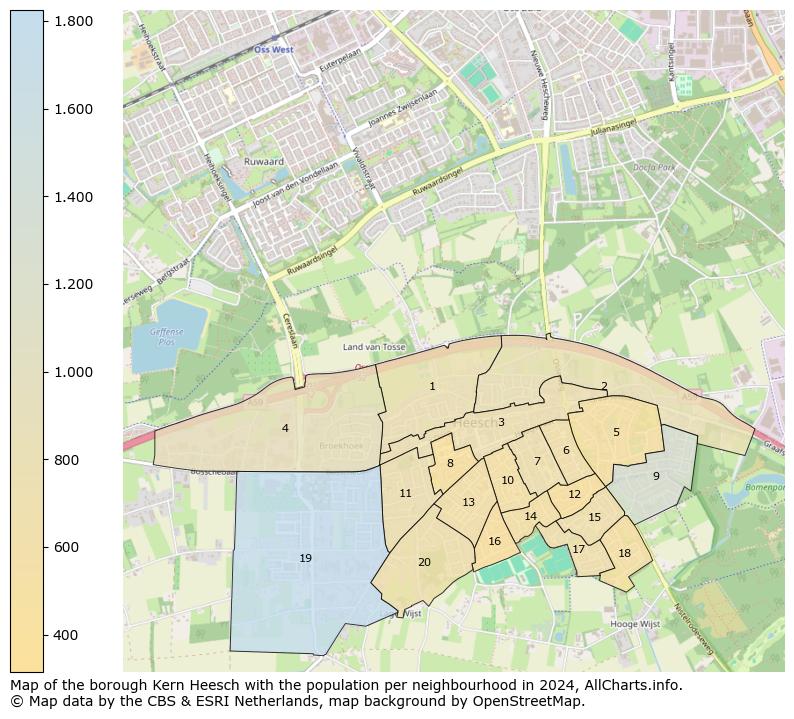 Image of the borough Kern Heesch at the map. This image is used as introduction to this page. This page shows a lot of information about the population in the borough Kern Heesch (such as the distribution by age groups of the residents, the composition of households, whether inhabitants are natives or Dutch with an immigration background, data about the houses (numbers, types, price development, use, type of property, ...) and more (car ownership, energy consumption, ...) based on open data from the Dutch Central Bureau of Statistics and various other sources!