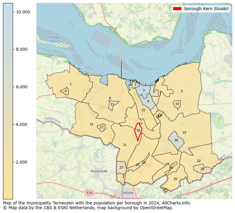 Image of the borough Kern Sluiskil at the map. This image is used as introduction to this page. This page shows a lot of information about the population in the borough Kern Sluiskil (such as the distribution by age groups of the residents, the composition of households, whether inhabitants are natives or Dutch with an immigration background, data about the houses (numbers, types, price development, use, type of property, ...) and more (car ownership, energy consumption, ...) based on open data from the Dutch Central Bureau of Statistics and various other sources!