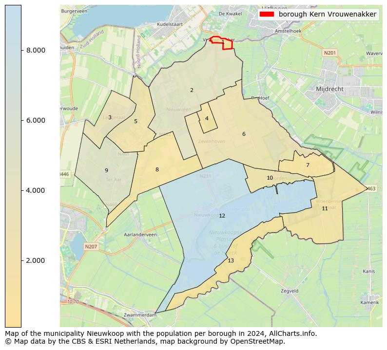 Image of the borough Kern Vrouwenakker at the map. This image is used as introduction to this page. This page shows a lot of information about the population in the borough Kern Vrouwenakker (such as the distribution by age groups of the residents, the composition of households, whether inhabitants are natives or Dutch with an immigration background, data about the houses (numbers, types, price development, use, type of property, ...) and more (car ownership, energy consumption, ...) based on open data from the Dutch Central Bureau of Statistics and various other sources!