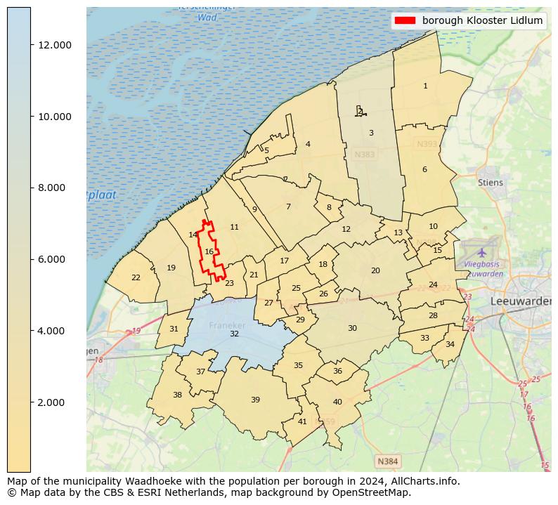 Image of the borough Klooster Lidlum at the map. This image is used as introduction to this page. This page shows a lot of information about the population in the borough Klooster Lidlum (such as the distribution by age groups of the residents, the composition of households, whether inhabitants are natives or Dutch with an immigration background, data about the houses (numbers, types, price development, use, type of property, ...) and more (car ownership, energy consumption, ...) based on open data from the Dutch Central Bureau of Statistics and various other sources!