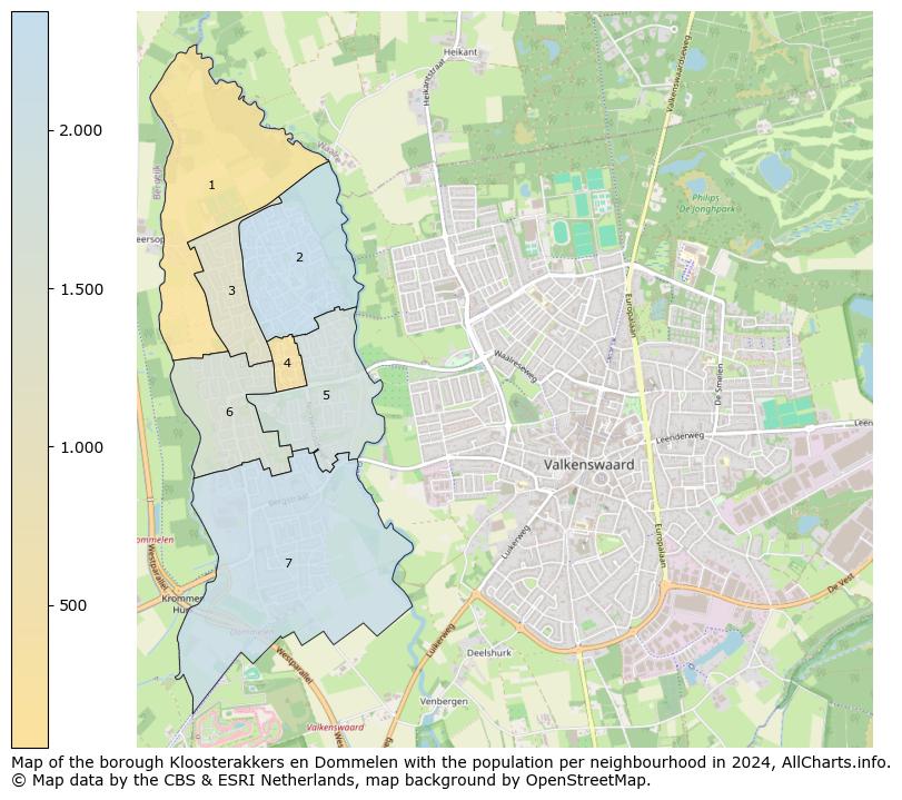 Image of the borough Kloosterakkers en Dommelen at the map. This image is used as introduction to this page. This page shows a lot of information about the population in the borough Kloosterakkers en Dommelen (such as the distribution by age groups of the residents, the composition of households, whether inhabitants are natives or Dutch with an immigration background, data about the houses (numbers, types, price development, use, type of property, ...) and more (car ownership, energy consumption, ...) based on open data from the Dutch Central Bureau of Statistics and various other sources!