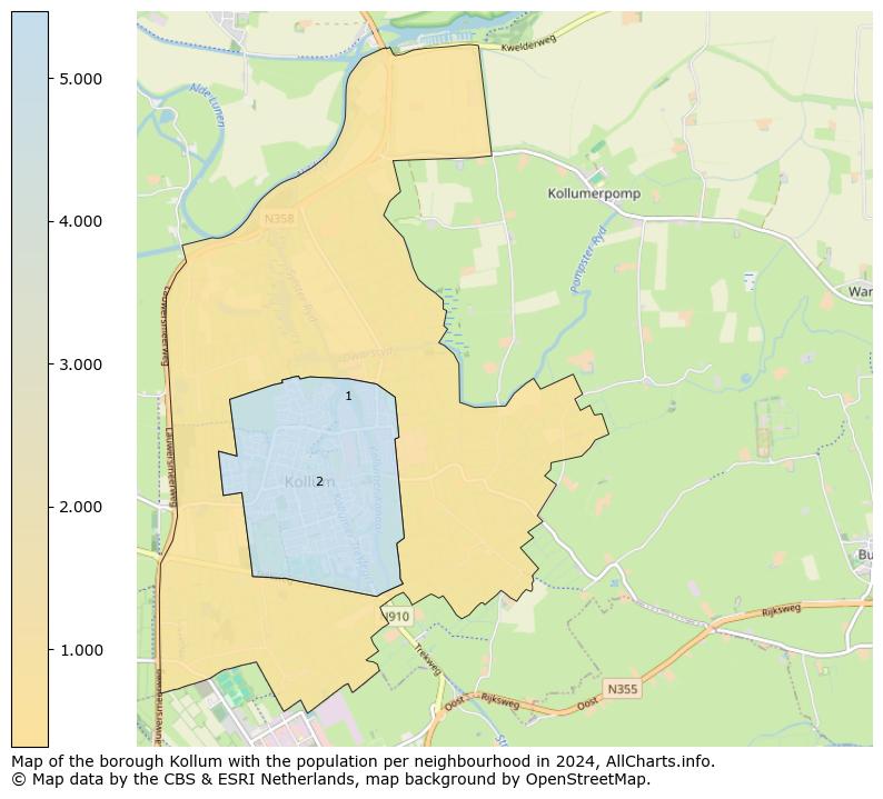 Image of the borough Kollum at the map. This image is used as introduction to this page. This page shows a lot of information about the population in the borough Kollum (such as the distribution by age groups of the residents, the composition of households, whether inhabitants are natives or Dutch with an immigration background, data about the houses (numbers, types, price development, use, type of property, ...) and more (car ownership, energy consumption, ...) based on open data from the Dutch Central Bureau of Statistics and various other sources!