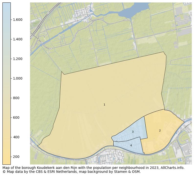 Map of the borough Koudekerk aan den Rijn with the population per neighbourhood in 2023. This page shows a lot of information about residents (such as the distribution by age groups, family composition, gender, native or Dutch with an immigration background, ...), homes (numbers, types, price development, use, type of property, ...) and more (car ownership, energy consumption, ...) based on open data from the Dutch Central Bureau of Statistics and various other sources!