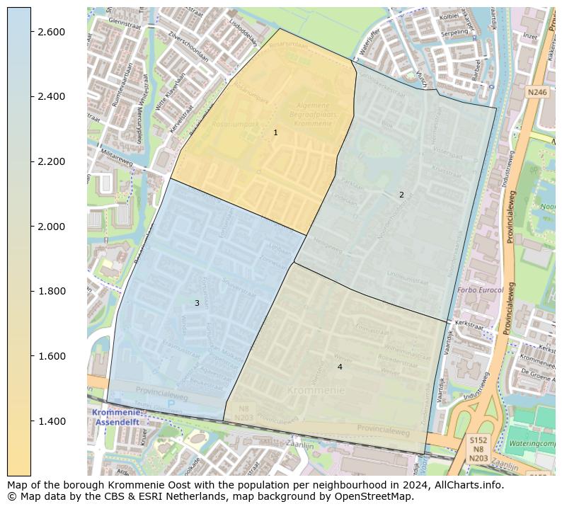 Image of the borough Krommenie Oost at the map. This image is used as introduction to this page. This page shows a lot of information about the population in the borough Krommenie Oost (such as the distribution by age groups of the residents, the composition of households, whether inhabitants are natives or Dutch with an immigration background, data about the houses (numbers, types, price development, use, type of property, ...) and more (car ownership, energy consumption, ...) based on open data from the Dutch Central Bureau of Statistics and various other sources!