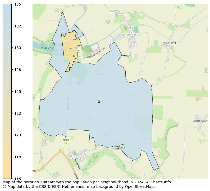 Image of the borough Kuitaart at the map. This image is used as introduction to this page. This page shows a lot of information about the population in the borough Kuitaart (such as the distribution by age groups of the residents, the composition of households, whether inhabitants are natives or Dutch with an immigration background, data about the houses (numbers, types, price development, use, type of property, ...) and more (car ownership, energy consumption, ...) based on open data from the Dutch Central Bureau of Statistics and various other sources!