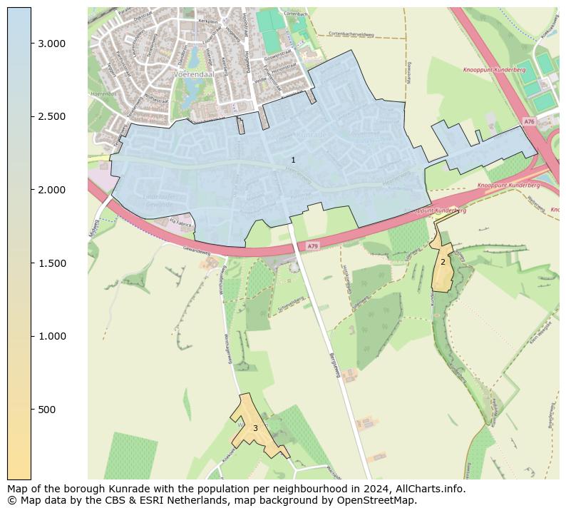 Image of the borough Kunrade at the map. This image is used as introduction to this page. This page shows a lot of information about the population in the borough Kunrade (such as the distribution by age groups of the residents, the composition of households, whether inhabitants are natives or Dutch with an immigration background, data about the houses (numbers, types, price development, use, type of property, ...) and more (car ownership, energy consumption, ...) based on open data from the Dutch Central Bureau of Statistics and various other sources!