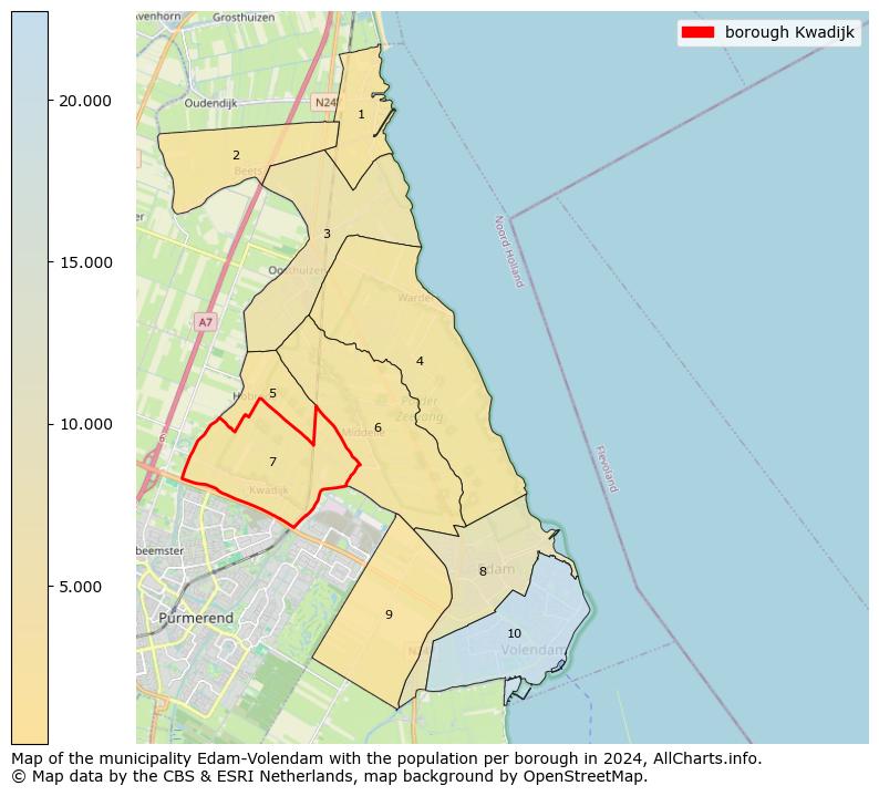 Image of the borough Kwadijk at the map. This image is used as introduction to this page. This page shows a lot of information about the population in the borough Kwadijk (such as the distribution by age groups of the residents, the composition of households, whether inhabitants are natives or Dutch with an immigration background, data about the houses (numbers, types, price development, use, type of property, ...) and more (car ownership, energy consumption, ...) based on open data from the Dutch Central Bureau of Statistics and various other sources!