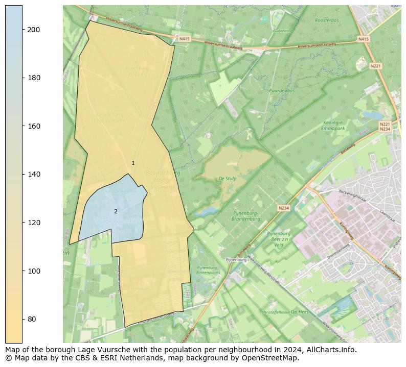 Image of the borough Lage Vuursche at the map. This image is used as introduction to this page. This page shows a lot of information about the population in the borough Lage Vuursche (such as the distribution by age groups of the residents, the composition of households, whether inhabitants are natives or Dutch with an immigration background, data about the houses (numbers, types, price development, use, type of property, ...) and more (car ownership, energy consumption, ...) based on open data from the Dutch Central Bureau of Statistics and various other sources!