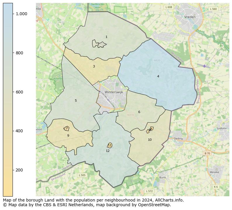 Image of the borough Land at the map. This image is used as introduction to this page. This page shows a lot of information about the population in the borough Land (such as the distribution by age groups of the residents, the composition of households, whether inhabitants are natives or Dutch with an immigration background, data about the houses (numbers, types, price development, use, type of property, ...) and more (car ownership, energy consumption, ...) based on open data from the Dutch Central Bureau of Statistics and various other sources!