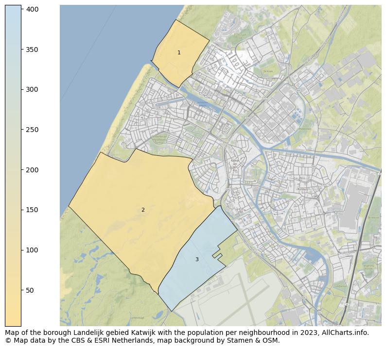 Map of the borough Landelijk gebied Katwijk with the population per neighbourhood in 2023. This page shows a lot of information about residents (such as the distribution by age groups, family composition, gender, native or Dutch with an immigration background, ...), homes (numbers, types, price development, use, type of property, ...) and more (car ownership, energy consumption, ...) based on open data from the Dutch Central Bureau of Statistics and various other sources!