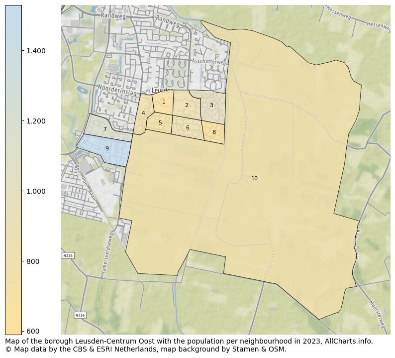 Map of the borough Leusden-Centrum Oost with the population per neighbourhood in 2023. This page shows a lot of information about residents (such as the distribution by age groups, family composition, gender, native or Dutch with an immigration background, ...), homes (numbers, types, price development, use, type of property, ...) and more (car ownership, energy consumption, ...) based on open data from the Dutch Central Bureau of Statistics and various other sources!