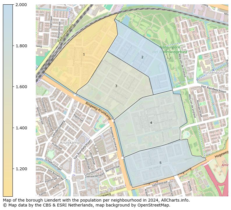 Image of the borough Liendert at the map. This image is used as introduction to this page. This page shows a lot of information about the population in the borough Liendert (such as the distribution by age groups of the residents, the composition of households, whether inhabitants are natives or Dutch with an immigration background, data about the houses (numbers, types, price development, use, type of property, ...) and more (car ownership, energy consumption, ...) based on open data from the Dutch Central Bureau of Statistics and various other sources!