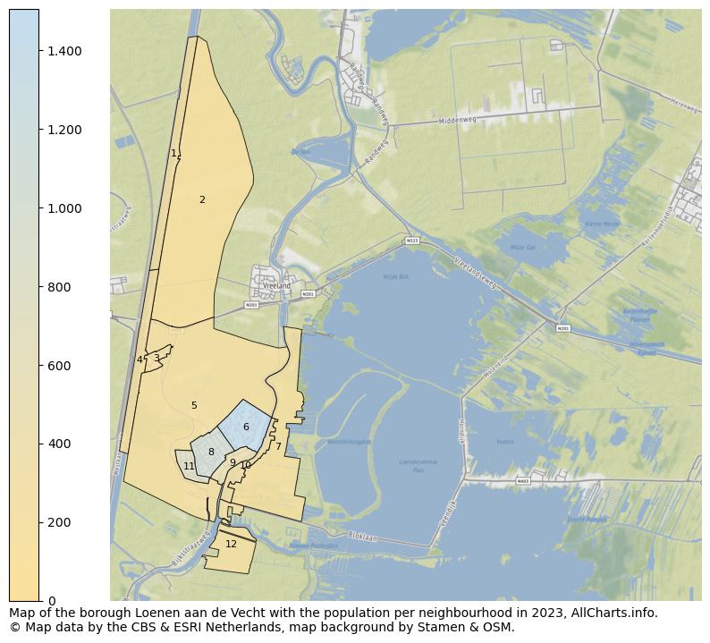 Map of the borough Loenen aan de Vecht with the population per neighbourhood in 2023. This page shows a lot of information about residents (such as the distribution by age groups, family composition, gender, native or Dutch with an immigration background, ...), homes (numbers, types, price development, use, type of property, ...) and more (car ownership, energy consumption, ...) based on open data from the Dutch Central Bureau of Statistics and various other sources!