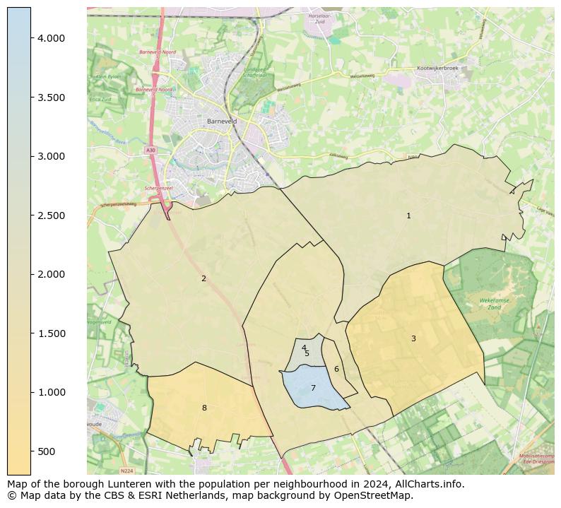 Image of the borough Lunteren at the map. This image is used as introduction to this page. This page shows a lot of information about the population in the borough Lunteren (such as the distribution by age groups of the residents, the composition of households, whether inhabitants are natives or Dutch with an immigration background, data about the houses (numbers, types, price development, use, type of property, ...) and more (car ownership, energy consumption, ...) based on open data from the Dutch Central Bureau of Statistics and various other sources!