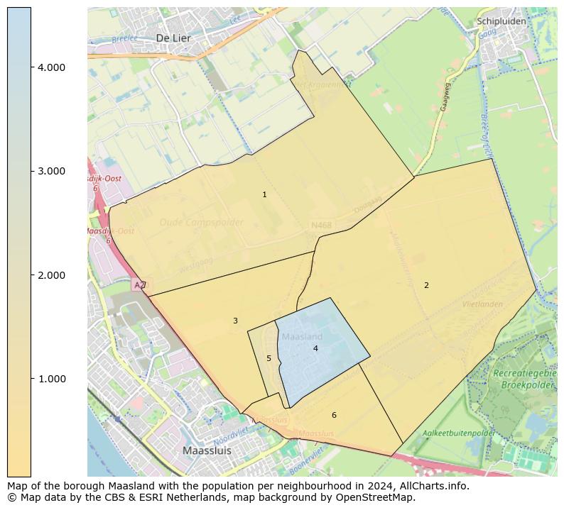 Image of the borough Maasland at the map. This image is used as introduction to this page. This page shows a lot of information about the population in the borough Maasland (such as the distribution by age groups of the residents, the composition of households, whether inhabitants are natives or Dutch with an immigration background, data about the houses (numbers, types, price development, use, type of property, ...) and more (car ownership, energy consumption, ...) based on open data from the Dutch Central Bureau of Statistics and various other sources!