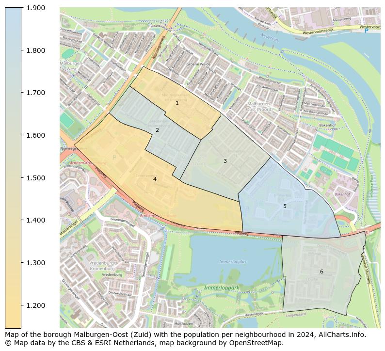 Image of the borough Malburgen-Oost (Zuid) at the map. This image is used as introduction to this page. This page shows a lot of information about the population in the borough Malburgen-Oost (Zuid) (such as the distribution by age groups of the residents, the composition of households, whether inhabitants are natives or Dutch with an immigration background, data about the houses (numbers, types, price development, use, type of property, ...) and more (car ownership, energy consumption, ...) based on open data from the Dutch Central Bureau of Statistics and various other sources!