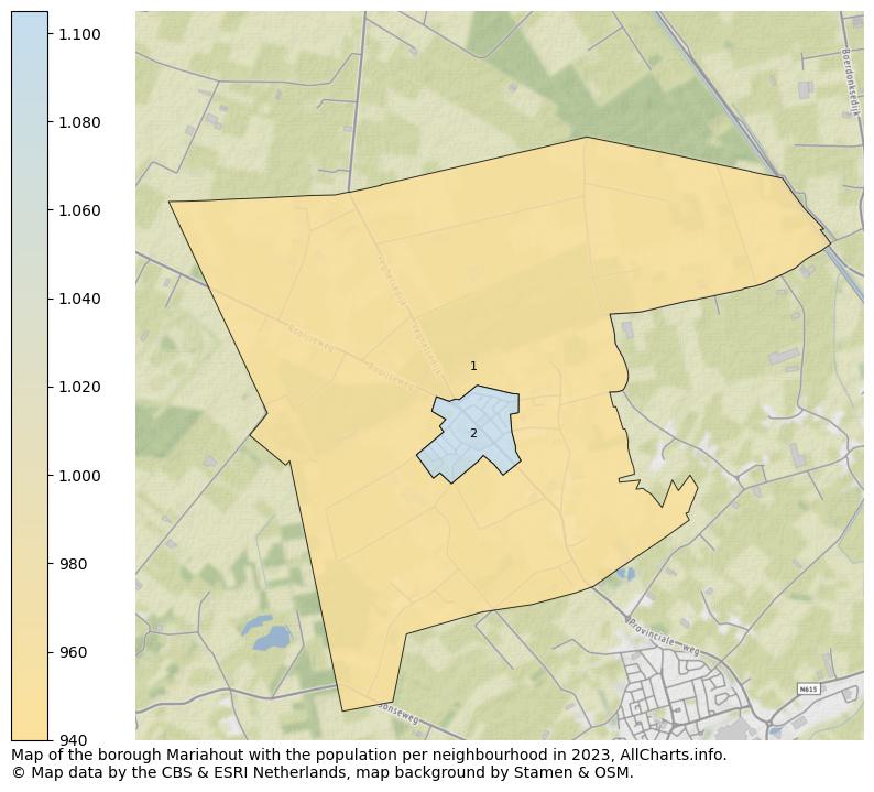 Map of the borough Mariahout with the population per neighbourhood in 2023. This page shows a lot of information about residents (such as the distribution by age groups, family composition, gender, native or Dutch with an immigration background, ...), homes (numbers, types, price development, use, type of property, ...) and more (car ownership, energy consumption, ...) based on open data from the Dutch Central Bureau of Statistics and various other sources!