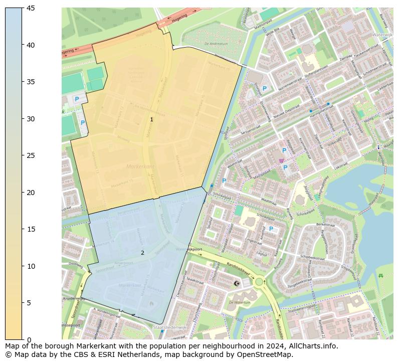 Image of the borough Markerkant at the map. This image is used as introduction to this page. This page shows a lot of information about the population in the borough Markerkant (such as the distribution by age groups of the residents, the composition of households, whether inhabitants are natives or Dutch with an immigration background, data about the houses (numbers, types, price development, use, type of property, ...) and more (car ownership, energy consumption, ...) based on open data from the Dutch Central Bureau of Statistics and various other sources!