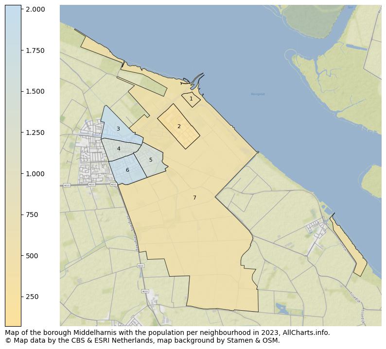 Map of the borough Middelharnis with the population per neighbourhood in 2023. This page shows a lot of information about residents (such as the distribution by age groups, family composition, gender, native or Dutch with an immigration background, ...), homes (numbers, types, price development, use, type of property, ...) and more (car ownership, energy consumption, ...) based on open data from the Dutch Central Bureau of Statistics and various other sources!