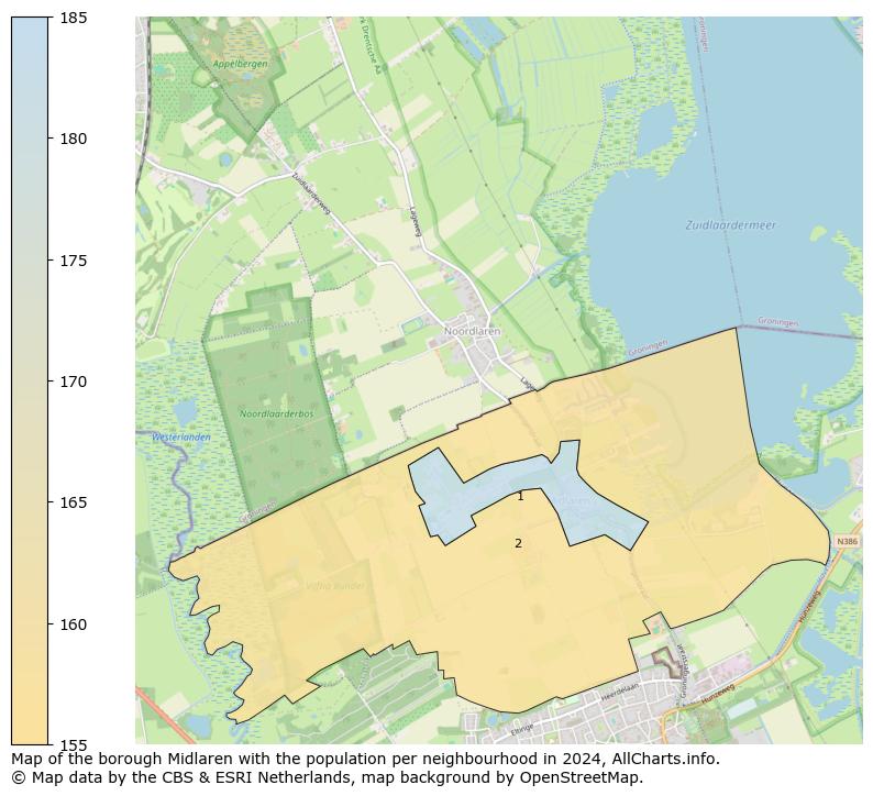 Image of the borough Midlaren at the map. This image is used as introduction to this page. This page shows a lot of information about the population in the borough Midlaren (such as the distribution by age groups of the residents, the composition of households, whether inhabitants are natives or Dutch with an immigration background, data about the houses (numbers, types, price development, use, type of property, ...) and more (car ownership, energy consumption, ...) based on open data from the Dutch Central Bureau of Statistics and various other sources!