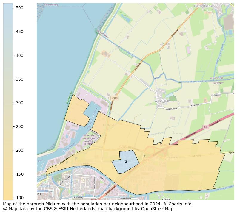 Image of the borough Midlum at the map. This image is used as introduction to this page. This page shows a lot of information about the population in the borough Midlum (such as the distribution by age groups of the residents, the composition of households, whether inhabitants are natives or Dutch with an immigration background, data about the houses (numbers, types, price development, use, type of property, ...) and more (car ownership, energy consumption, ...) based on open data from the Dutch Central Bureau of Statistics and various other sources!