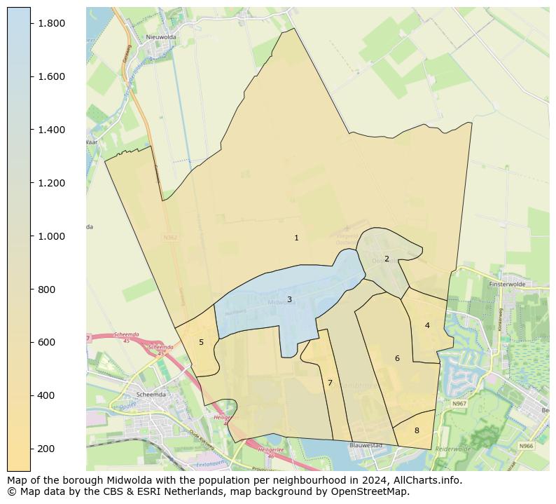 Image of the borough Midwolda at the map. This image is used as introduction to this page. This page shows a lot of information about the population in the borough Midwolda (such as the distribution by age groups of the residents, the composition of households, whether inhabitants are natives or Dutch with an immigration background, data about the houses (numbers, types, price development, use, type of property, ...) and more (car ownership, energy consumption, ...) based on open data from the Dutch Central Bureau of Statistics and various other sources!