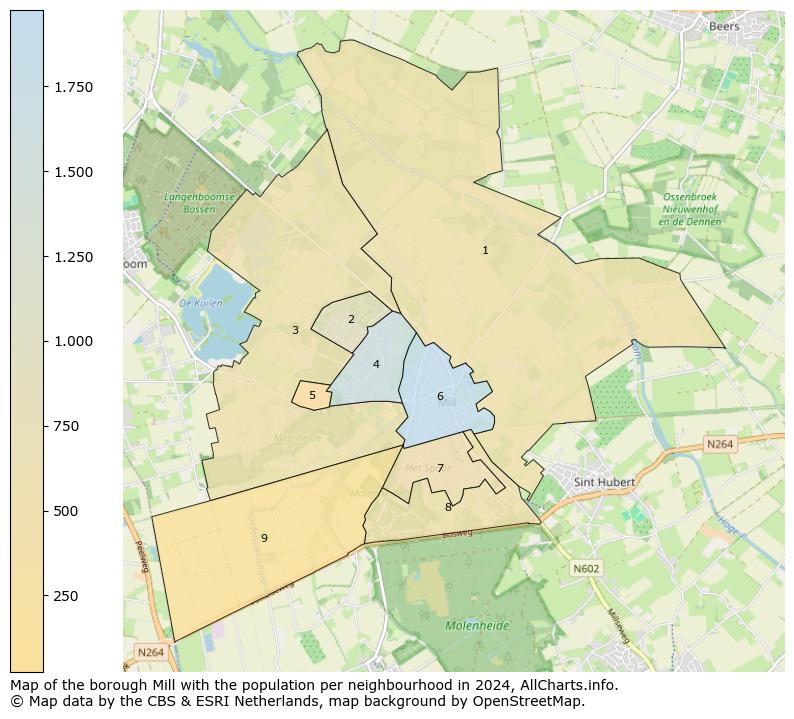 Image of the borough Mill at the map. This image is used as introduction to this page. This page shows a lot of information about the population in the borough Mill (such as the distribution by age groups of the residents, the composition of households, whether inhabitants are natives or Dutch with an immigration background, data about the houses (numbers, types, price development, use, type of property, ...) and more (car ownership, energy consumption, ...) based on open data from the Dutch Central Bureau of Statistics and various other sources!