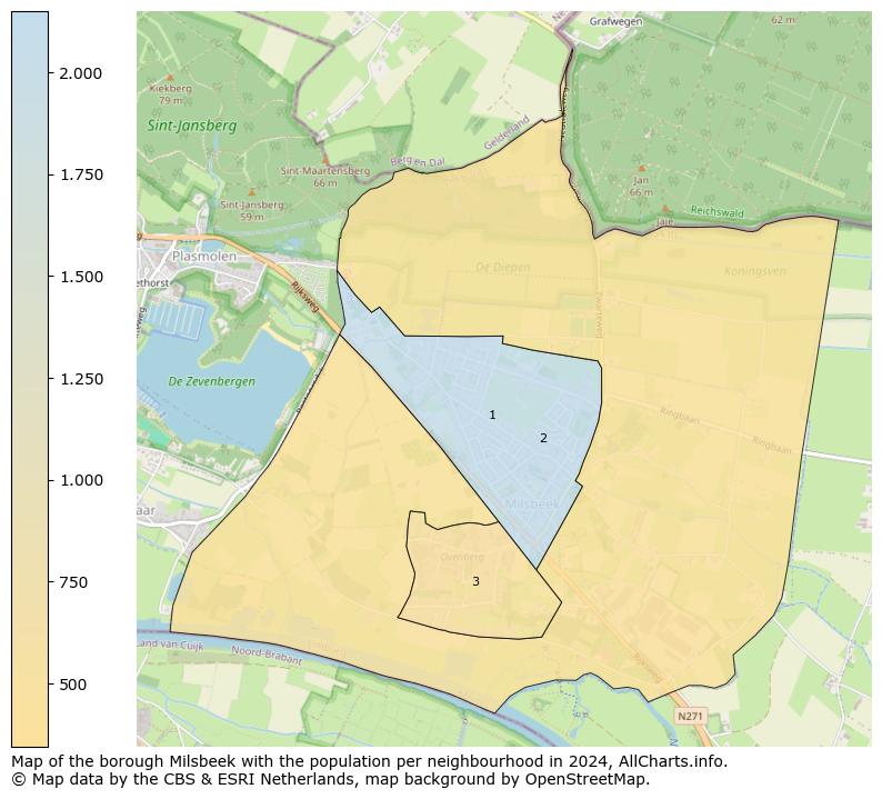 Image of the borough Milsbeek at the map. This image is used as introduction to this page. This page shows a lot of information about the population in the borough Milsbeek (such as the distribution by age groups of the residents, the composition of households, whether inhabitants are natives or Dutch with an immigration background, data about the houses (numbers, types, price development, use, type of property, ...) and more (car ownership, energy consumption, ...) based on open data from the Dutch Central Bureau of Statistics and various other sources!