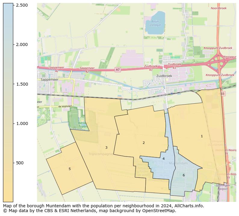 Image of the borough Muntendam at the map. This image is used as introduction to this page. This page shows a lot of information about the population in the borough Muntendam (such as the distribution by age groups of the residents, the composition of households, whether inhabitants are natives or Dutch with an immigration background, data about the houses (numbers, types, price development, use, type of property, ...) and more (car ownership, energy consumption, ...) based on open data from the Dutch Central Bureau of Statistics and various other sources!