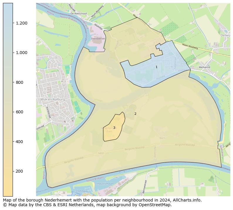 Image of the borough Nederhemert at the map. This image is used as introduction to this page. This page shows a lot of information about the population in the borough Nederhemert (such as the distribution by age groups of the residents, the composition of households, whether inhabitants are natives or Dutch with an immigration background, data about the houses (numbers, types, price development, use, type of property, ...) and more (car ownership, energy consumption, ...) based on open data from the Dutch Central Bureau of Statistics and various other sources!