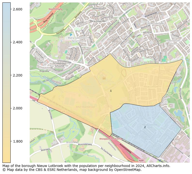 Image of the borough Nieuw Lotbroek at the map. This image is used as introduction to this page. This page shows a lot of information about the population in the borough Nieuw Lotbroek (such as the distribution by age groups of the residents, the composition of households, whether inhabitants are natives or Dutch with an immigration background, data about the houses (numbers, types, price development, use, type of property, ...) and more (car ownership, energy consumption, ...) based on open data from the Dutch Central Bureau of Statistics and various other sources!