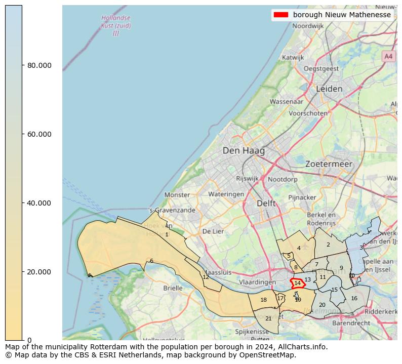 Image of the borough Nieuw Mathenesse at the map. This image is used as introduction to this page. This page shows a lot of information about the population in the borough Nieuw Mathenesse (such as the distribution by age groups of the residents, the composition of households, whether inhabitants are natives or Dutch with an immigration background, data about the houses (numbers, types, price development, use, type of property, ...) and more (car ownership, energy consumption, ...) based on open data from the Dutch Central Bureau of Statistics and various other sources!