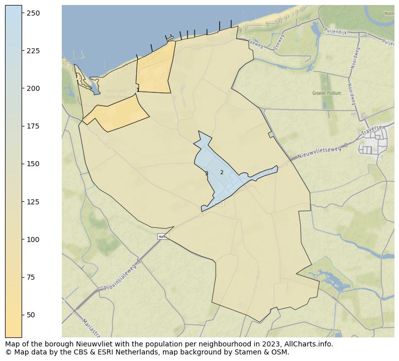 Map of the borough Nieuwvliet with the population per neighbourhood in 2023. This page shows a lot of information about residents (such as the distribution by age groups, family composition, gender, native or Dutch with an immigration background, ...), homes (numbers, types, price development, use, type of property, ...) and more (car ownership, energy consumption, ...) based on open data from the Dutch Central Bureau of Statistics and various other sources!