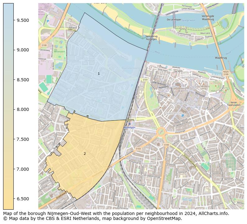 Image of the borough Nijmegen-Oud-West at the map. This image is used as introduction to this page. This page shows a lot of information about the population in the borough Nijmegen-Oud-West (such as the distribution by age groups of the residents, the composition of households, whether inhabitants are natives or Dutch with an immigration background, data about the houses (numbers, types, price development, use, type of property, ...) and more (car ownership, energy consumption, ...) based on open data from the Dutch Central Bureau of Statistics and various other sources!