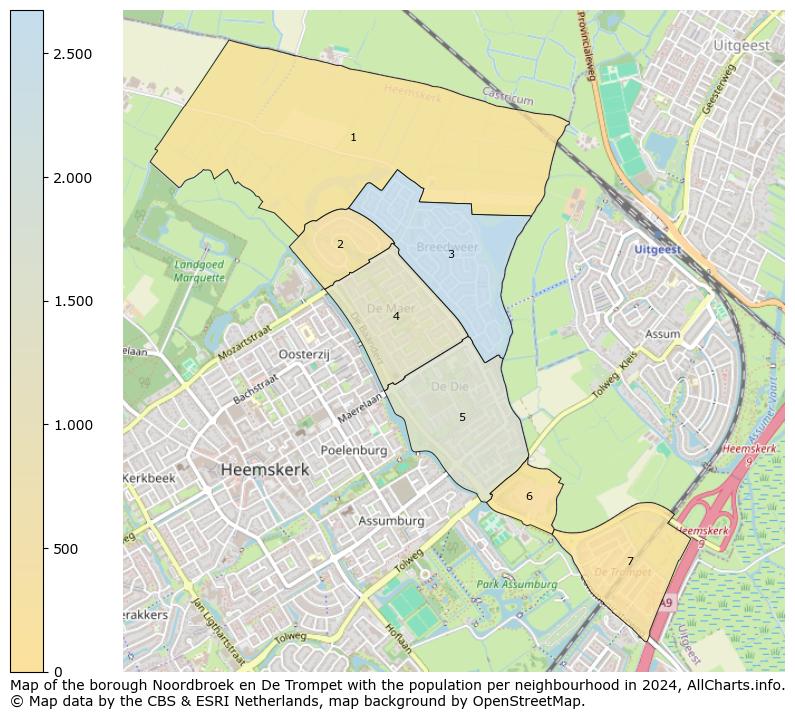 Image of the borough Noordbroek en De Trompet at the map. This image is used as introduction to this page. This page shows a lot of information about the population in the borough Noordbroek en De Trompet (such as the distribution by age groups of the residents, the composition of households, whether inhabitants are natives or Dutch with an immigration background, data about the houses (numbers, types, price development, use, type of property, ...) and more (car ownership, energy consumption, ...) based on open data from the Dutch Central Bureau of Statistics and various other sources!