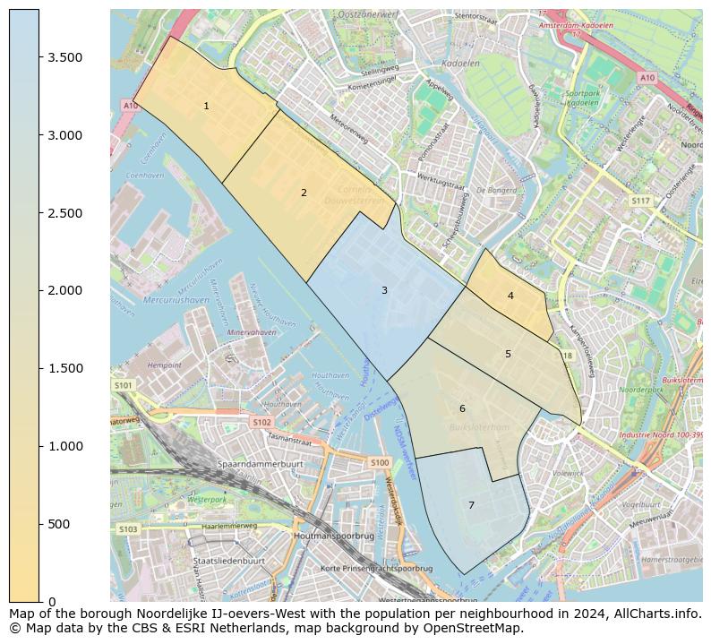 Image of the borough Noordelijke IJ-oevers-West at the map. This image is used as introduction to this page. This page shows a lot of information about the population in the borough Noordelijke IJ-oevers-West (such as the distribution by age groups of the residents, the composition of households, whether inhabitants are natives or Dutch with an immigration background, data about the houses (numbers, types, price development, use, type of property, ...) and more (car ownership, energy consumption, ...) based on open data from the Dutch Central Bureau of Statistics and various other sources!